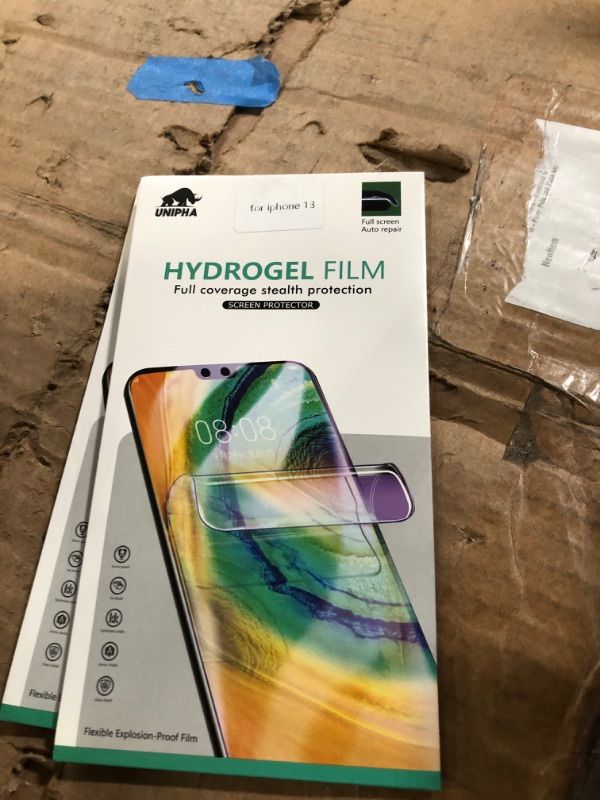 Photo 2 of 2  in a bundle AmaCase Premium Hydrogel Film Screen Protector for iPhone 13, Non-Breakable 