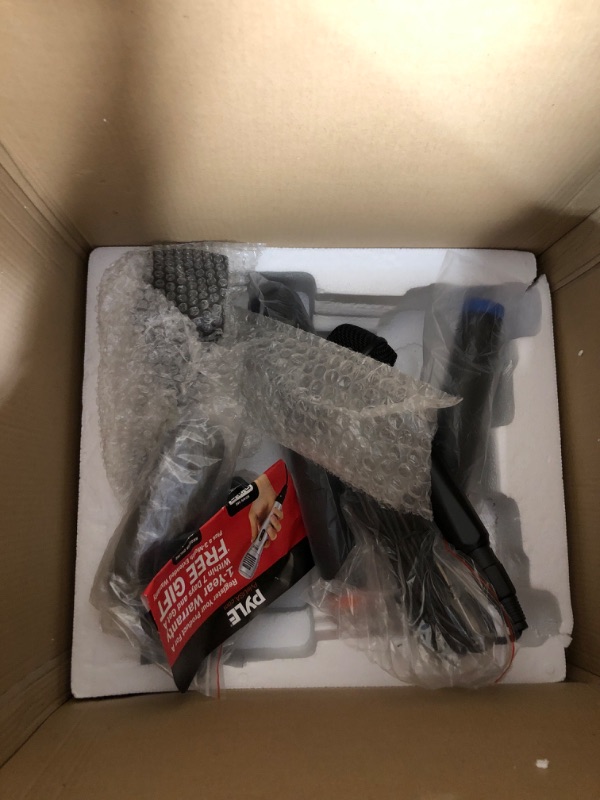 Photo 1 of 8’’ Portable PA Speaker System - Wireless BT Streaming PA & Karaoke Party Audio Speaker, Two Wireless Mic, Wired Microphone, Tablet Stand, Flashing Party Lights, MP3/USB//FM Radio - PHPWA8TB 8 inch Speaker System