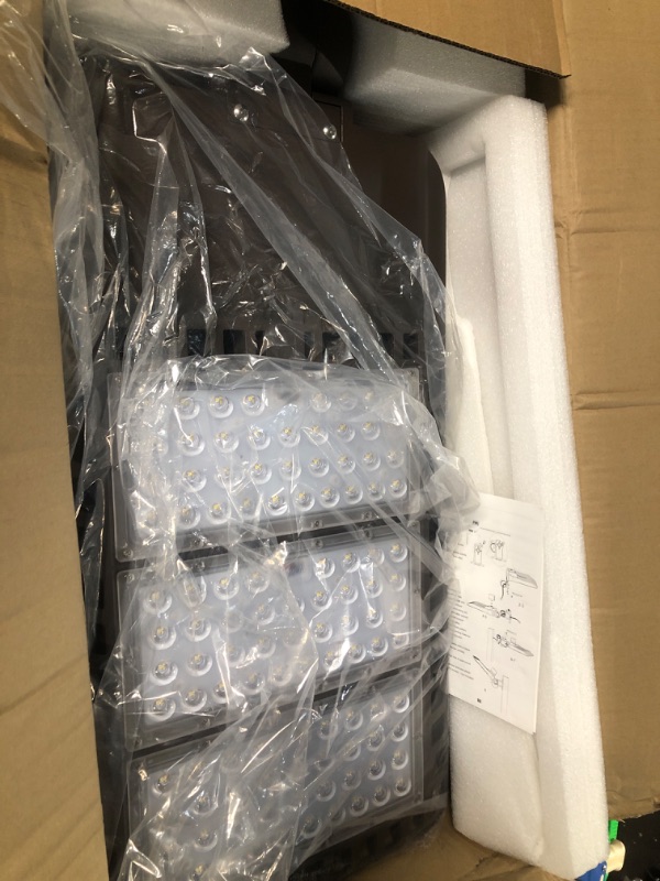 Photo 1 of 300W LED Parking Lot Light 5000K 36000LM Outdoor Commercial Parking Light IP65 Waterproof Dusk to Dawn LED Shoebox Area Light with Photocell (2 Pack)