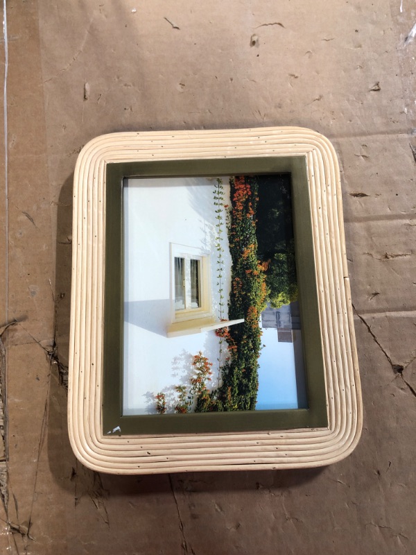 Photo 3 of 8 x 10 Rattan/Glass Photo Frame Beige - Opalhouse designed with Jungalow