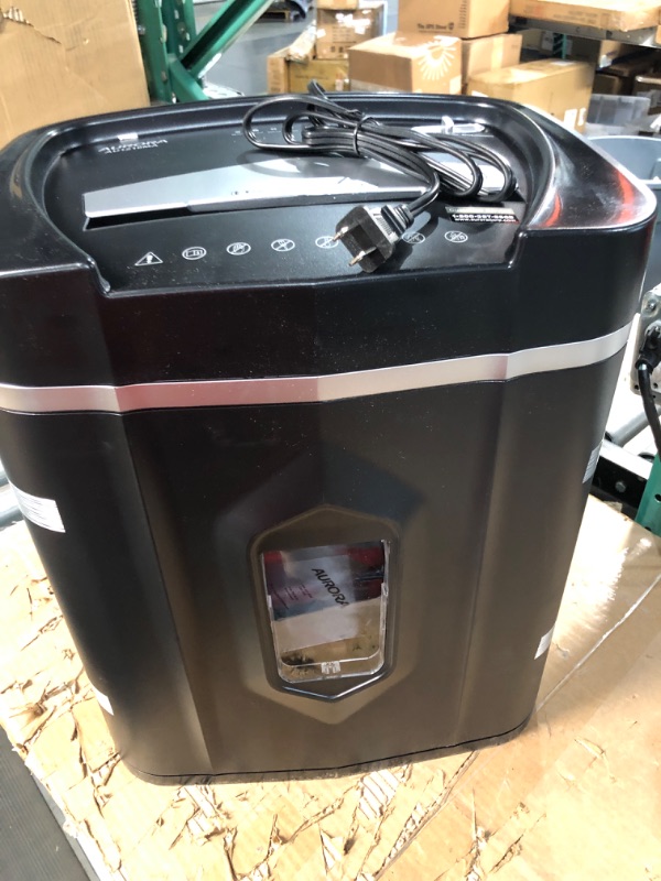 Photo 2 of Aurora AU1210MA Professional Grade High Security 12-Sheet Micro-Cut Paper/ CD and Credit Card/ 60 Minutes Continuous Run Time Shredder