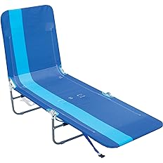 Photo 1 of 
RIO beach Portable Folding Backpack Beach Lounge Chair with Backpack Straps and Storage Pouch, Blue Stripe, ·72“ x 22“ x 10"