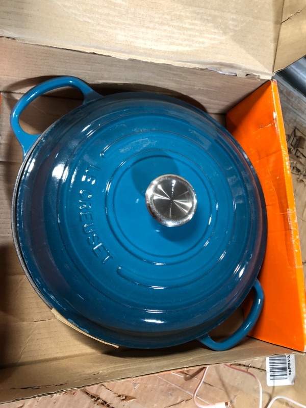 Photo 2 of Le Creuset Enameled Cast Iron Signature Braiser, 3.5 qt., Deep Teal Deep Teal 3.5 Qt