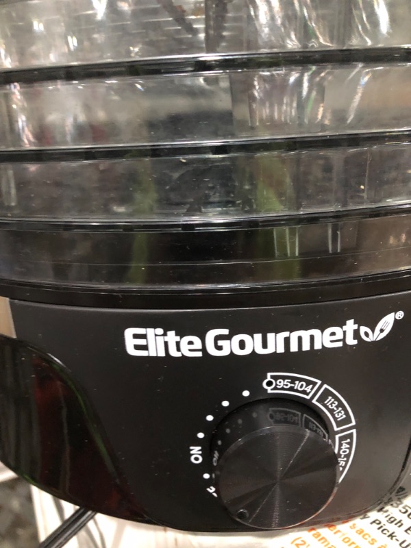 Photo 6 of **POWERS ON** **USED** Elite Gourmet EFD319 Food Dehydrator, 5 BPA-Free 11.4" Trays