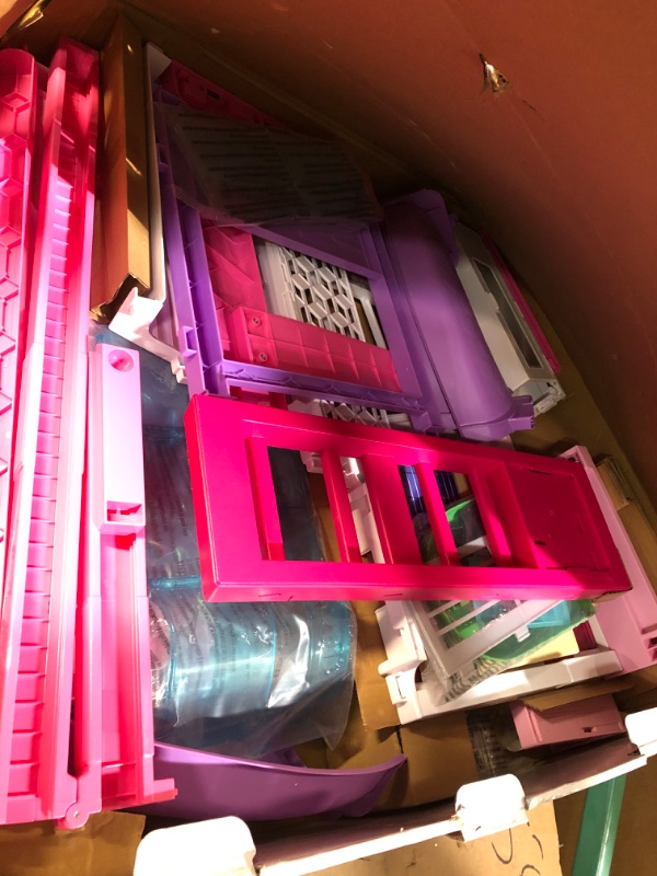 Photo 1 of Barbie Dreamhouse, Doll House Playset with 70+ Accessories Including Transforming Furniture, Elevator, Slide, Lights & Sounds Wheelchair Accessible Elevator