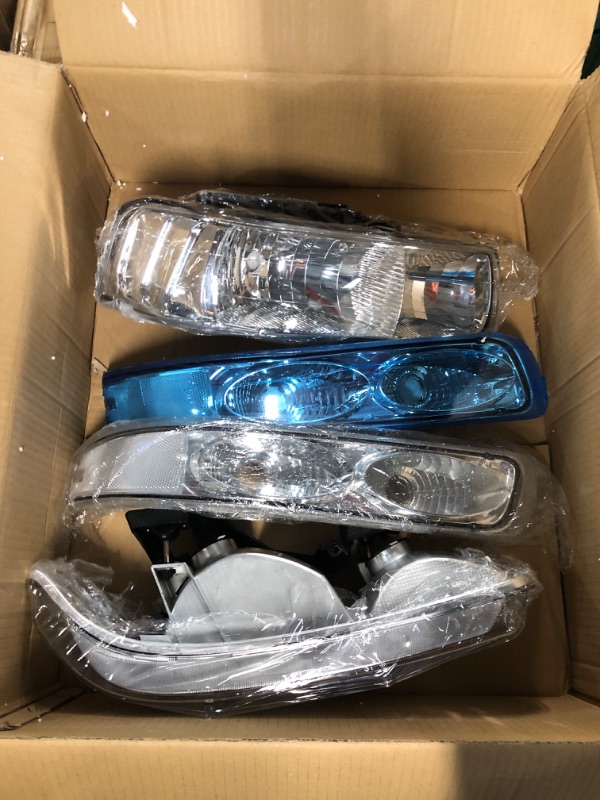 Photo 4 of DWVO Headlights Assembly with Bumper Lights Compatible with 1999-2002 Chevy Silverado/2000-2006 Tahoe Suburban 