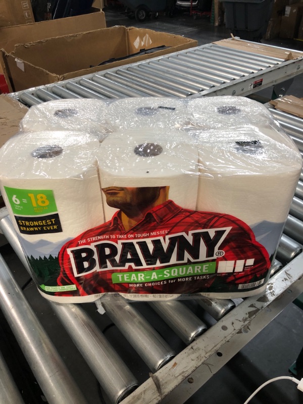 Photo 2 of Brawny® Tear-A-Square® Paper Towels, 6 Double Rolls = 12 Regular Rolls 12 Count (Pack of 1)