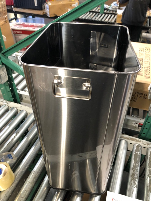 Photo 2 of * lid not functional * 
NINESTARS DZT-50-28 Automatic Touchless Motion Sensor Rectangular Trash Can, 13 Gal