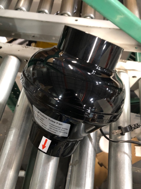 Photo 1 of YSSOA 4 Inch Inline Duct Ventilation Fan 195 CFM HVAC Vent Blower Exhaust Booster for Hydroponics Grow Tent, Quiet