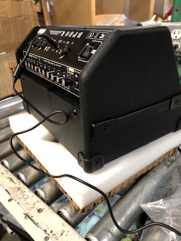 Photo 1 of Coolmusic BP80 Battery Powered Acoustic Guitar Amplifier- Portable Bluetooth Speaker 100W, 6 Inputs,3 Band EQ,Black