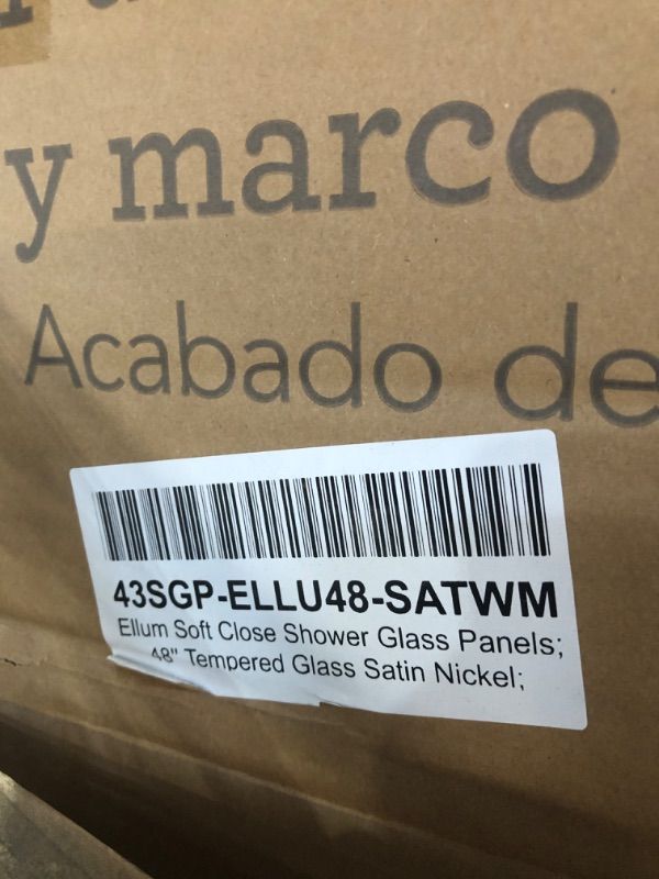 Photo 2 of ***USED - LIKELY MISSING PARTS - UNABLE TO VERIFY FUNCTIONALITY***
allen + roth Ellum Satin Nickel 46-1/2-in to 48-in W x 78.75-in H Frameless Sliding Soft Close Shower Door
