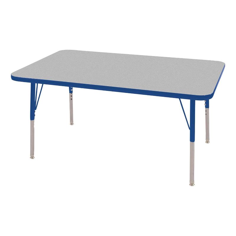 Photo 1 of ***LEGS NOT INCLUDED***Norwood Commercial Furniture Adjustable Height Classroom Activity Table for Kids & Adults, Rectangular Activity Table for School and Home, 30"L x 48"W x 30"H, Gray/Blue
