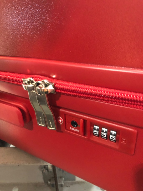 Photo 2 of ***USED - SCUFFED - NO PACKAGING - SEE PICTURES - DEFAULT CODE IS 0-0-0***
mixi Luggage Suitcase with Spinner Wheels, Hardside Rolling Suitcase PC with Cover & TSA Lock Lightweight Travel Case 24in Checked in, Red