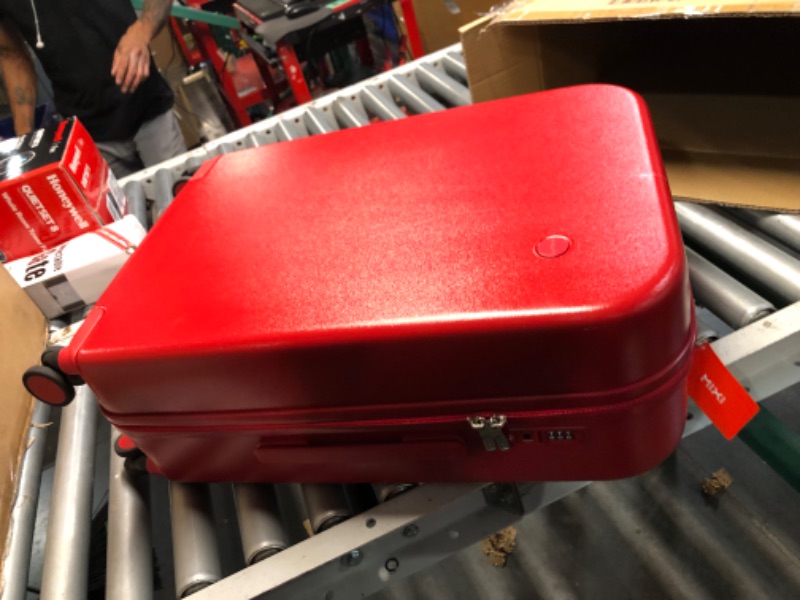 Photo 4 of ***USED - SCUFFED - NO PACKAGING - SEE PICTURES - DEFAULT CODE IS 0-0-0***
mixi Luggage Suitcase with Spinner Wheels, Hardside Rolling Suitcase PC with Cover & TSA Lock Lightweight Travel Case 24in Checked in, Red