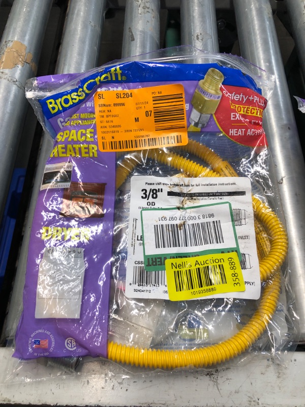 Photo 2 of **MISSING ADAPTERS**
BrassCraft 1/2 in. MIP x 1/2 in. MIP x 36 in. Gas Connector (3/8 in. O.D.) w/Safety+Plus2 Thermal Excess Flow Valve (33,400 BTU)