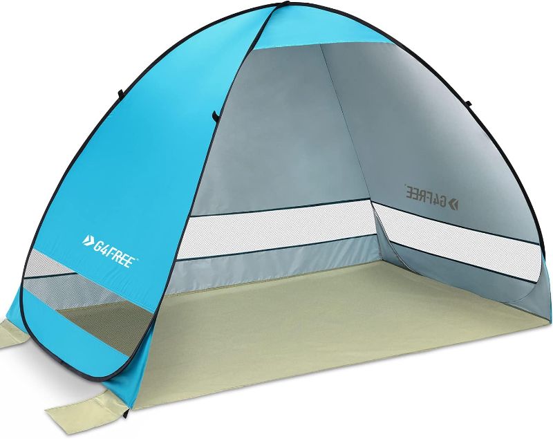 Photo 1 of ***USED SEE NOTES***G4Free Large Pop up Beach Tent for 3-4 Person, UPF 50+ Automatic Sun Shelter Canopy Portable Outdoor Cabana Sun Umbrella H-Blue