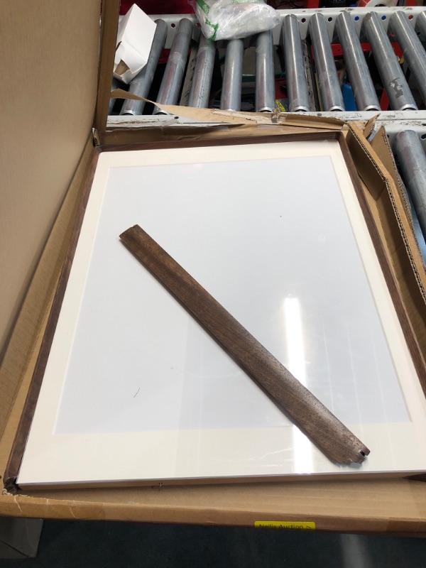 Photo 2 of **BOTTOM OF FRAME UNGLUED**
Natural Wood Photo Frames Inspired Tabletop Picture Frame with Mat, Vertical or Horizontal Display (Walnut, 18x24 matted to 16x20)