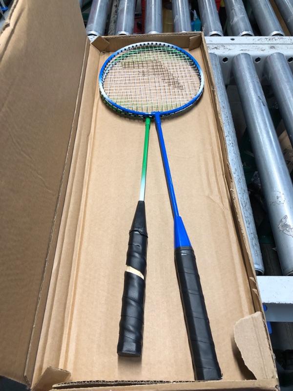 Photo 2 of **BIRDIES MISSING - HANDLE UNRAVELING**
Franklin Sports Badminton Racket + Birdie Set - Replacement Badminton Equipment for Kids + Adults - 2 Player - 4 Player Badminton Racket Sets