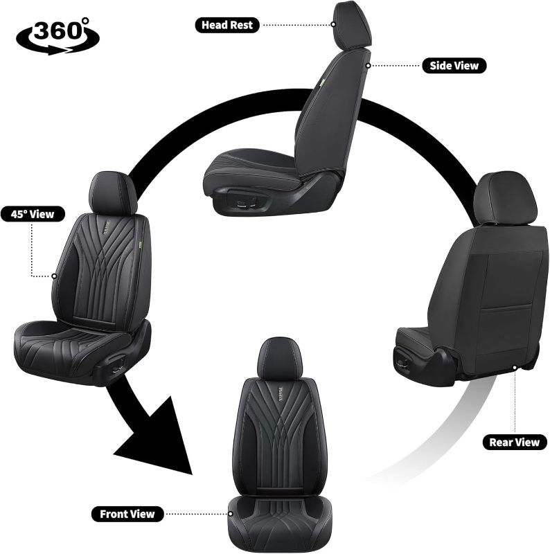 Photo 4 of (READ FULL POST) Car Seat Covers, Leather Seat Covers 2PCS,Waterproof Front Seat Cover for Cars (FRONT) 