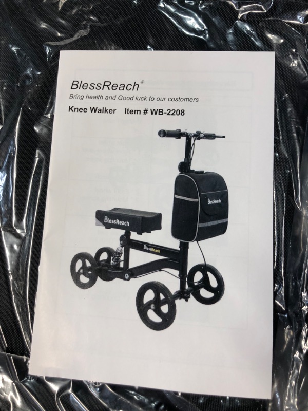 Photo 4 of ***USED - LIKELY MISSING PARTS - UNABLE TO VERIFY FUNCTIONALITY***
Economy Knee Scooter, Steerable Knee Walker, Foldable Knee Scooters for Foot Injuries Adult Best Crutches Alternative Black