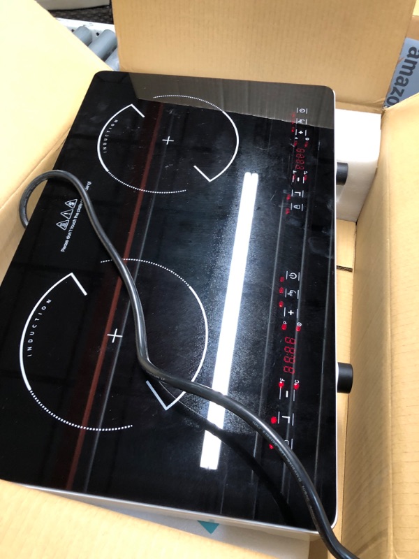 Photo 2 of ***USED - POWERS ON - UNABLE TO TEST FURTHER***
VBGK Double Induction Cooktop,4000W 120V Portable Iduction Cooktop with 20 Power Levels