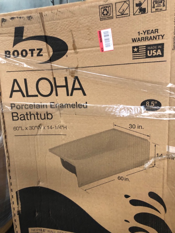 Photo 4 of ***SEE NOTES*** Bootz Industries Aloha 60 in. x 30 in. Soaking Bathtub with Right Drain in White