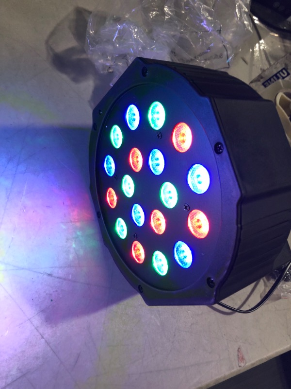 Photo 3 of (used) 36 LED Stage Lights RGB DJ LED Par Light Remote and DMX Controlled Sound Activated Auto 