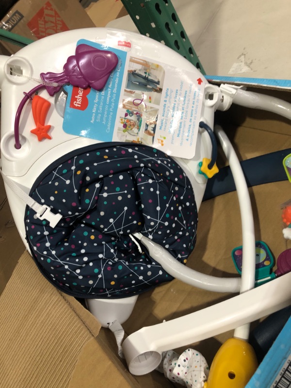 Photo 2 of Fisher-Price Astro Kitty SpaceSaver Jumperoo, Space-Themed Infant Activity Center with Adjustable Bouncing seat, Lights, Music and Interactive Toys