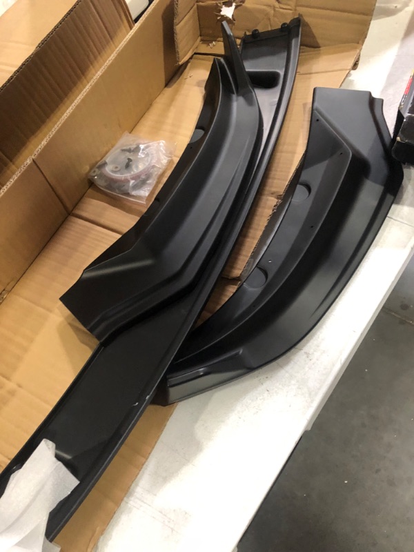 Photo 2 of DOLKSN 2023 New Tesla Model 3 Front Bumper Lip Front Spoiler Wing for 2020 2021 2022 2023 Tesla Model 3 Accessories(Matte Black) Tesla Model 3 Front Lip Matte Black