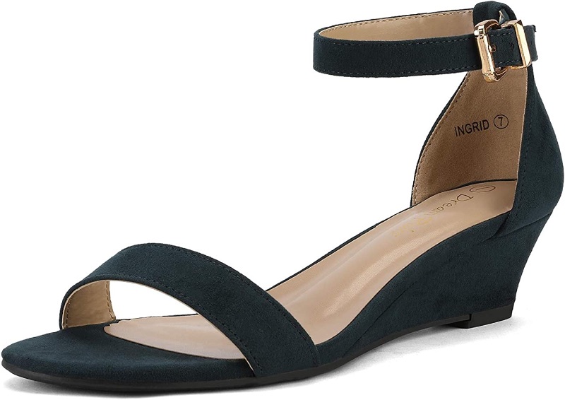 Photo 1 of DREAM PAIRS Ingrid Ankle Strap Low Wedge Sandal (Women's Size 8)