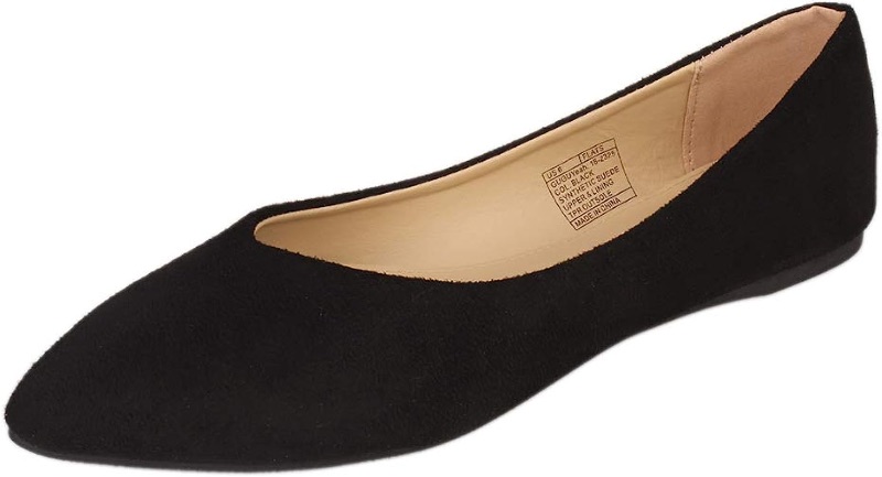 Photo 1 of Black Suede Pointed Toe Flats (Women's Size 11)