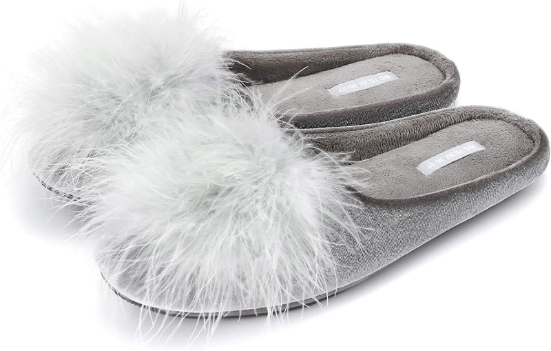 Photo 1 of BCTEX COLL Cozy Velvet Memory Foam House Slipper (Women’s Size 10)