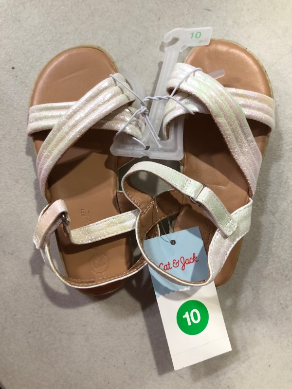 Photo 1 of Cat & Jack Glittery Strap Sandals (Kid's Size 10)