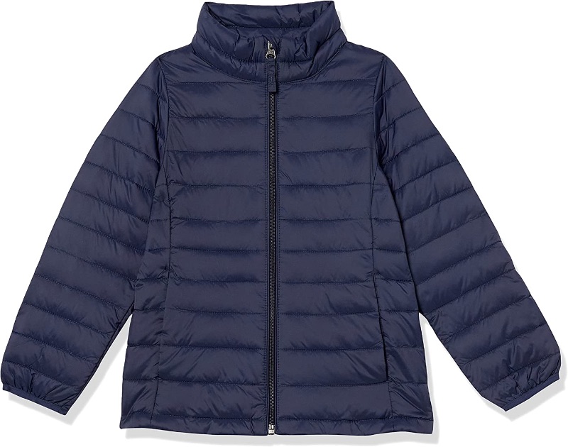 Photo 1 of Amazon Essentials Lightweight Water-Resistant Mock Puffer Jacket (Kid's Size Medium)