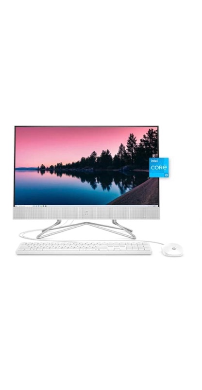 Photo 1 of HP All-in-One Desktop PC with 11th Gen Intel Core i3-1115G4 Processor, Full 1080p HD 23.8” Display, 24mh FHD IPS Monitor, Built-in Speakers, and VESA Mounting