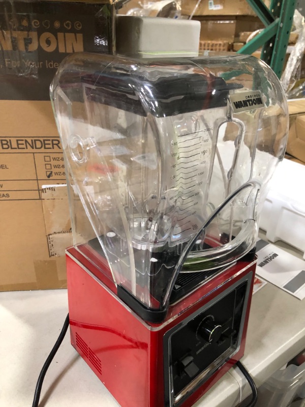 Photo 4 of (Missing Pieces, Does Not Function Correctly) WantJoin Professional Soundproof Quiet Blender, RED