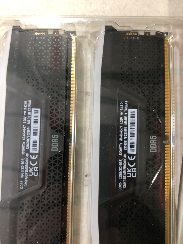 Photo 3 of CORSAIR VENGEANCE RGB DDR5 RAM 32GB (2x16GB) 5200MHz **LOOKS BRAND NEW**