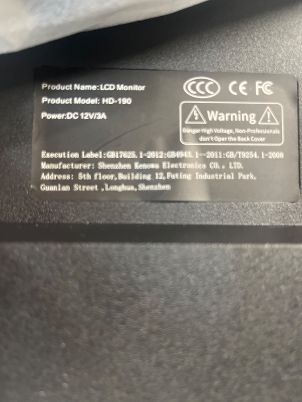Photo 1 of 19 Inch PC Monitor(1440x900),60 Hz, 5 ms,Brightness 250 cd/m²,Built-in Speaker,HDMI & VGA Interface,Display Screen for Laptop/PS3/PS4/X-Box/PC,Black,Prechen