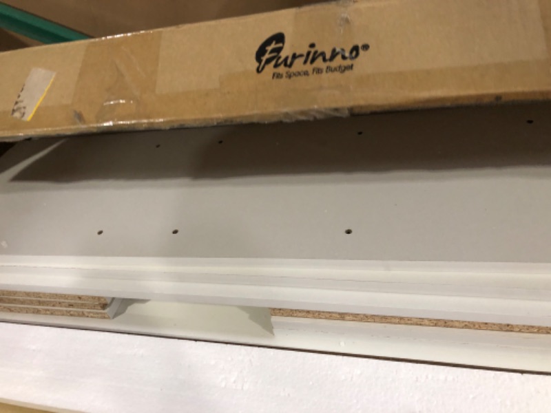 Photo 1 of **DAMAGE ON ALL CORNERS**
Furinno 7-Cube Reversible Open Shelf, White 
