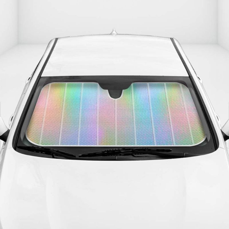 Photo 1 of BDK Sharper Image - Iridescent Mermaid, Hologram Foil, Chameleon Front Windshield Sun Shade