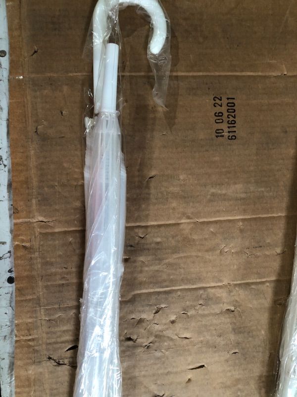 Photo 1 of  Stick Umbrellas Large Canopy Windproof Auto Open J Hook Handle  (Crystal Clear)