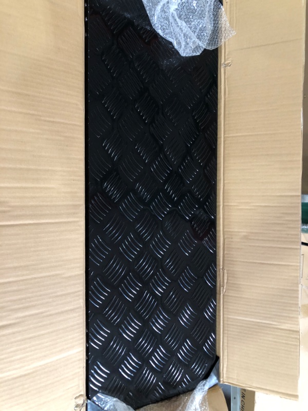 Photo 1 of 39"X13"X10" Black Aluminum 5 Bar Tread Tool Box Truck Car Outdoor Trailer Pickup Underbody Toolbox
