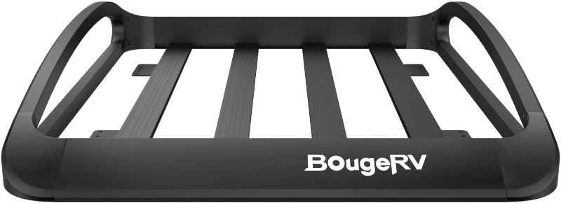 Photo 1 of BougeRV Anti-Rust Aluminum Roof Basket 47''x40''x8‘' Lightweight Universal Rooftop Cargo Carrier Roof Rack Cargo Basket