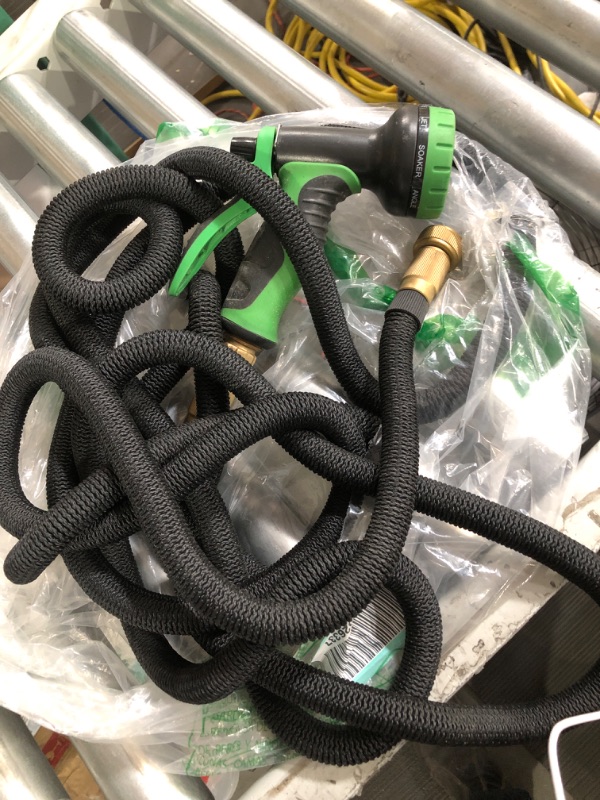 Photo 2 of HBlife 50ft Garden Hose, Expandable with 3/4" Solid Brass Fittings, Extra Strength Fabric - Flexible Expanding Hose 