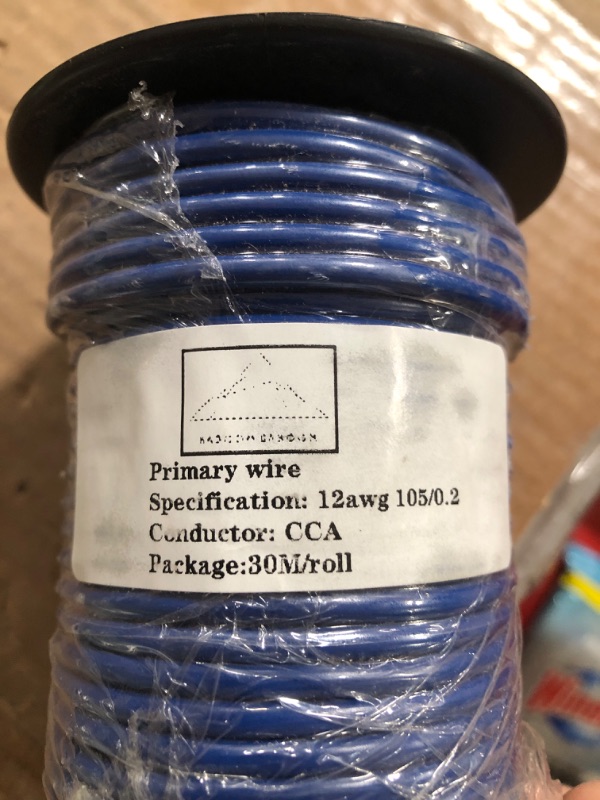 Photo 2 of 12 Gauge Blue Primary Wire - 30 METER SPOOL Blue CONDUCTOR: CCA