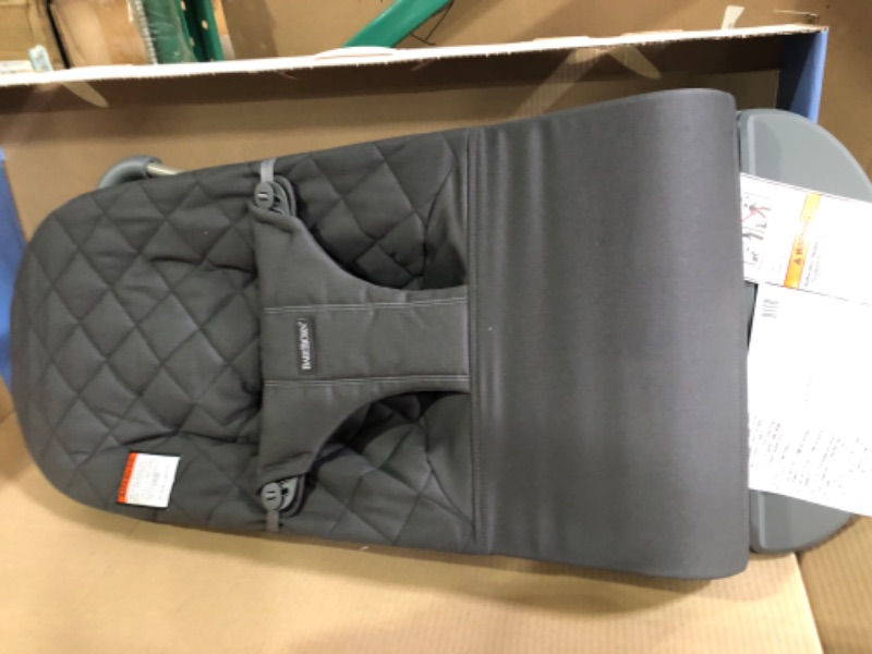 Photo 2 of BabyBjörn Bouncer Bliss, Quilted Cotton, Anthracite (006021US) Cotton Anthracite