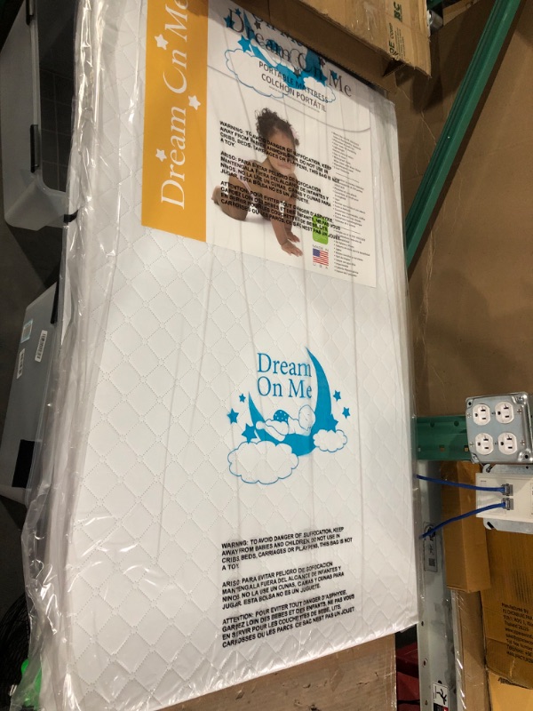 Photo 2 of **previously owned** Dream On Me 3" Extra Firm Portable Crib Mattress, White