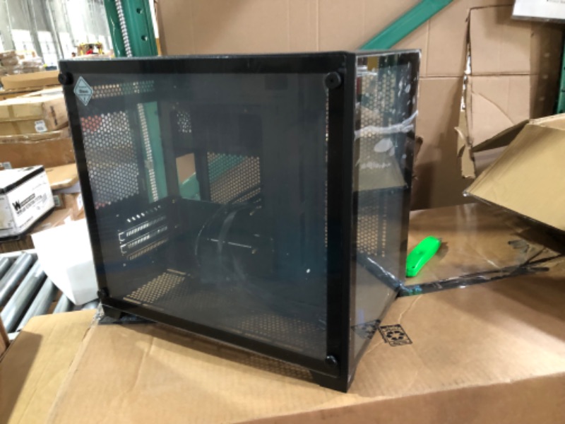 Photo 2 of GIM Micro ATX PC Case with 2 Tempered Glass Panels Mini Tower Gaming PC Case