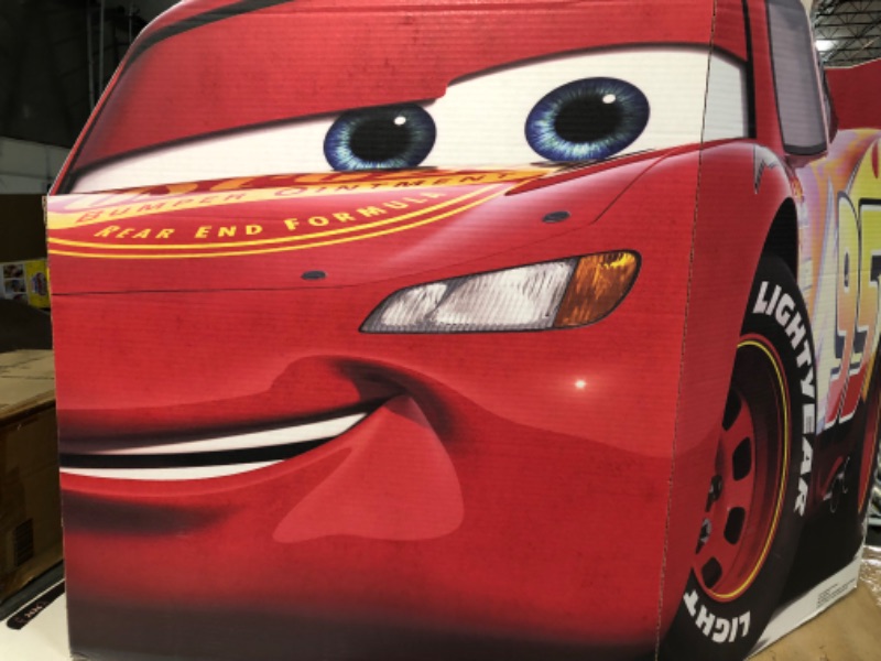 Photo 2 of -SEE PICTURE FOR MINOR DAMAGE-Advanced Graphics Lightning McQueen Life Size Cardboard Cutout Standup - Disney Pixar's Cars 3 (2017 Film)-