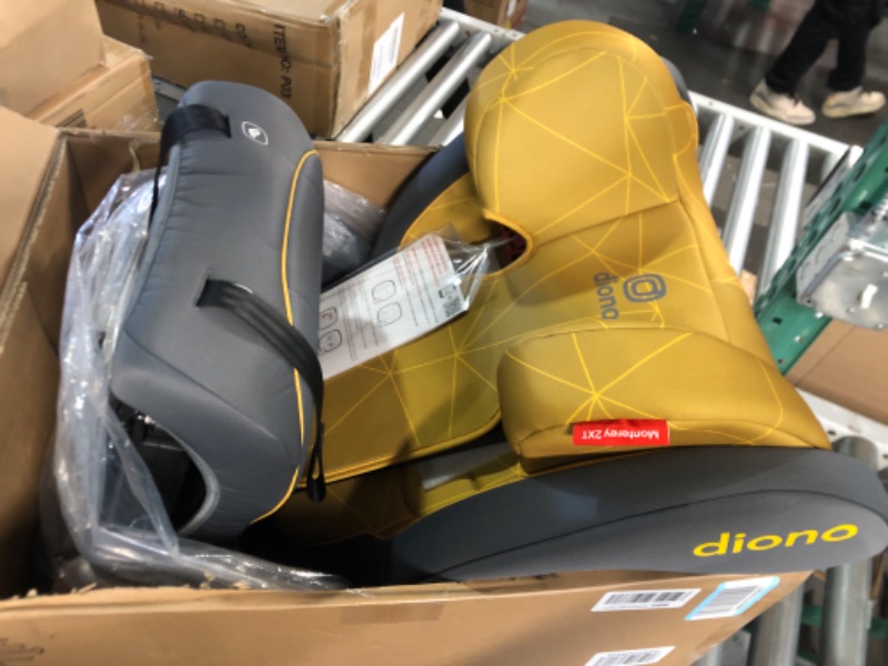 Photo 3 of Diono Monterey 2XT Latch 2 in 1 High Back Booster Car Seat with Expandable Height & Width, Side Impact Protection, 8 Years 1 Booster, Yellow Sulphur 2XT Yellow Sulphur